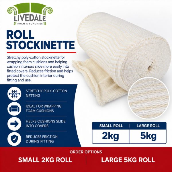 Upholstery stockinette roll 2kg and 5kg for wrapping foam cushions