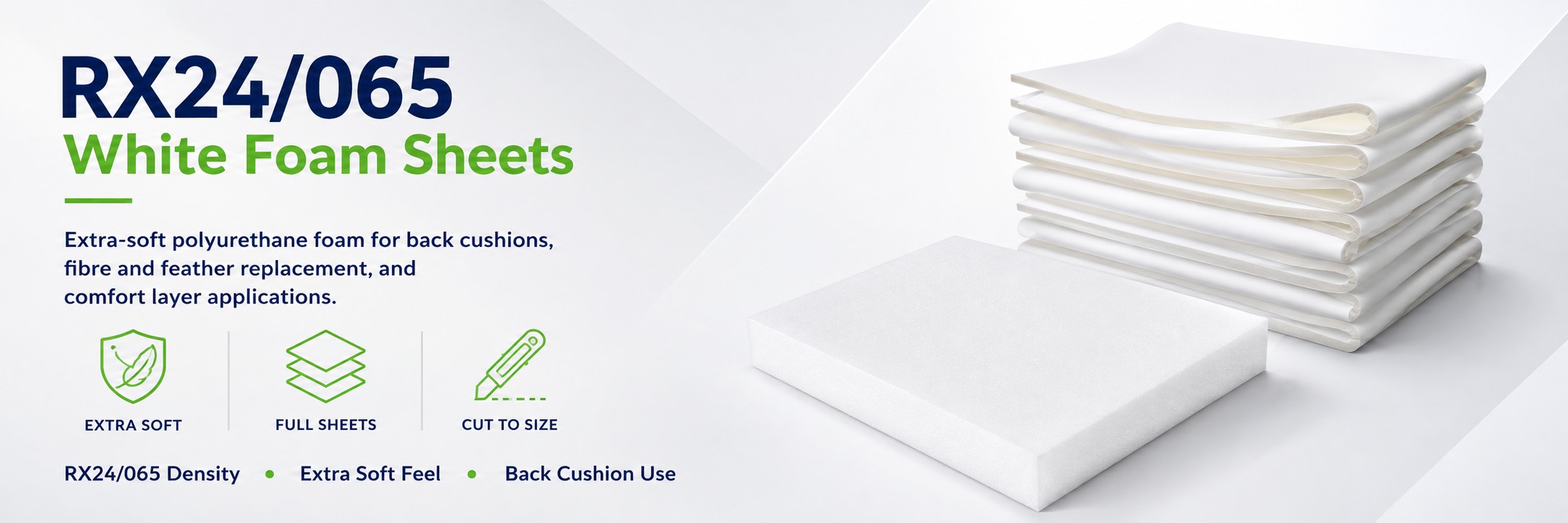 RX24/065 White Foam Sheet – Extra Soft Back Cushion Foam