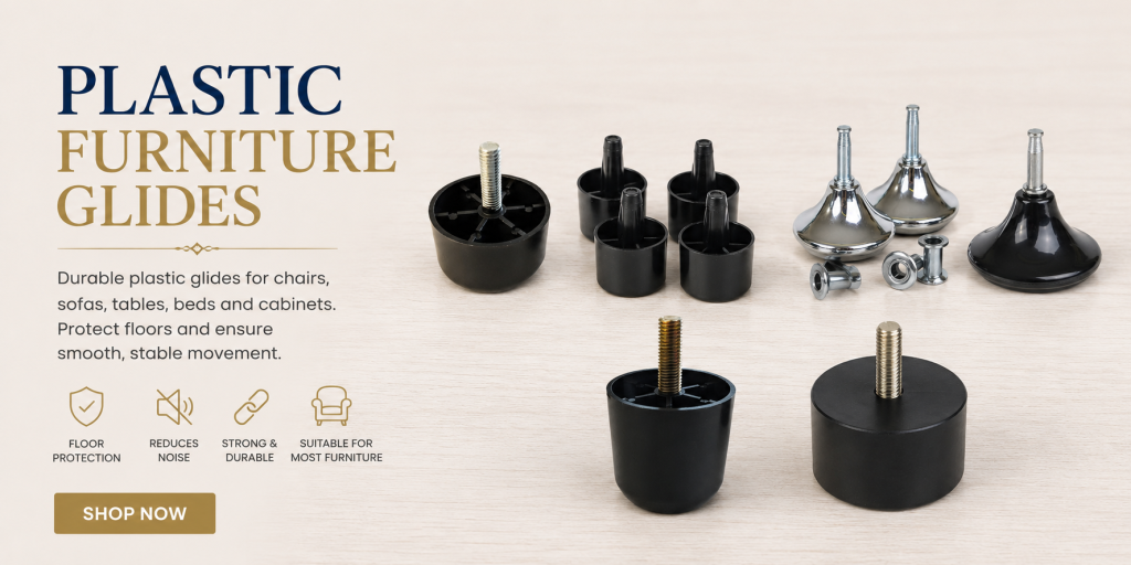 Plastic furniture glides for chairs, sofas, tables, beds and furniture repairs